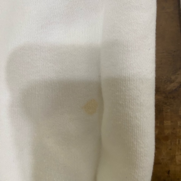 Abercrombie & Fitch Women Sweatshirt Large  Soft V Neck Pullover White Yellow - Picture 5 of 8